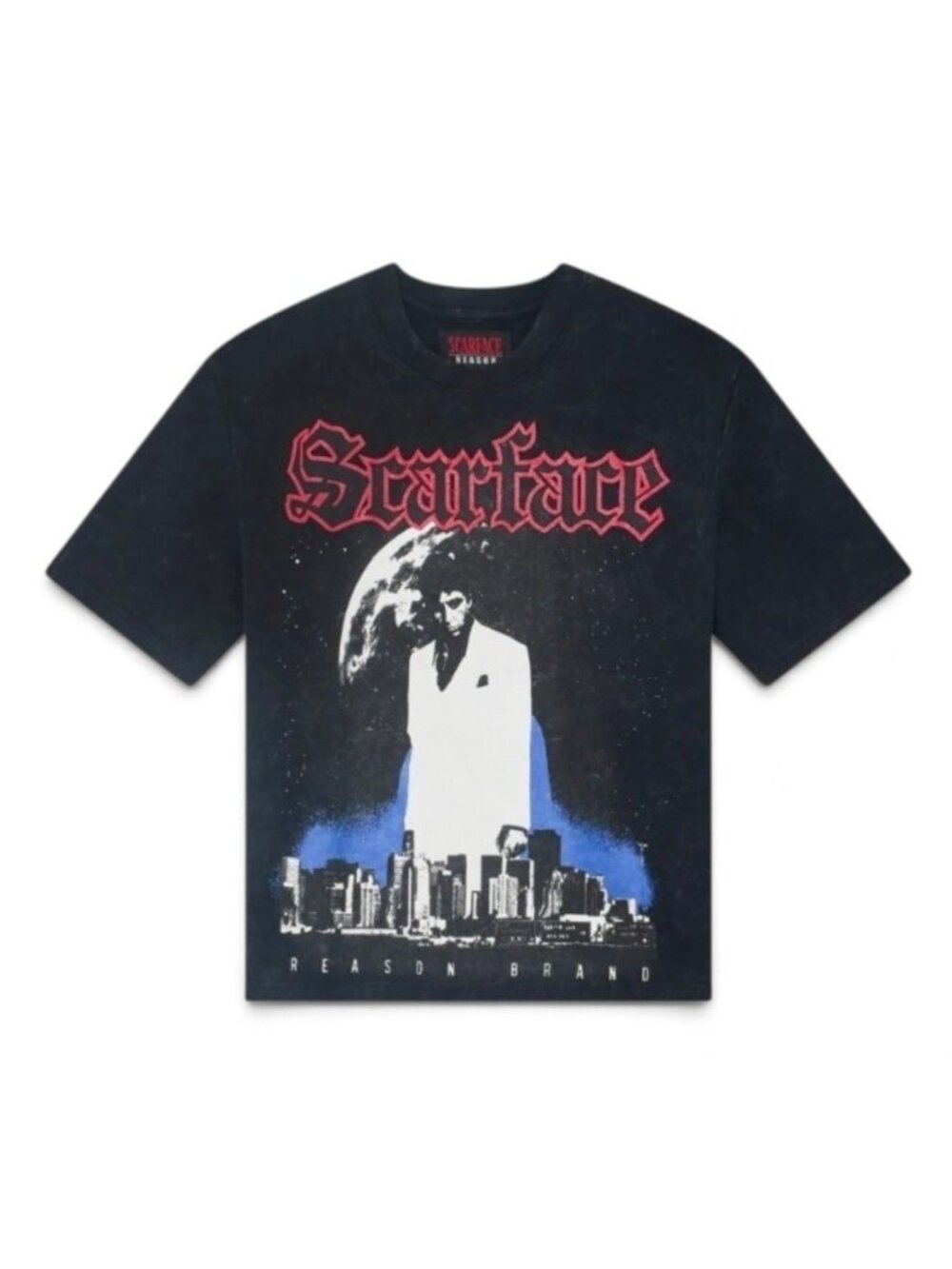 Reason Scarface City Skyline Washed Short Sleeve T-shirt
